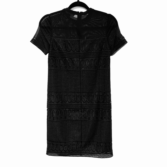 ALL SAINTS CHARLTON  MESH MINI DRESS IN BLACK - Picture 13 of 16
